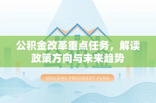 青阳公积金改革重点任务，解读政策方向与未来趋势
