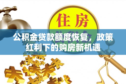青阳公积金贷款额度恢复，政策红利下的购房新机遇