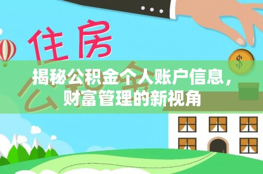 青阳揭秘公积金个人账户信息，财富管理的新视角
