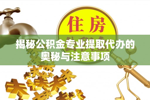 青阳揭秘公积金专业提取代办的奥秘与注意事项