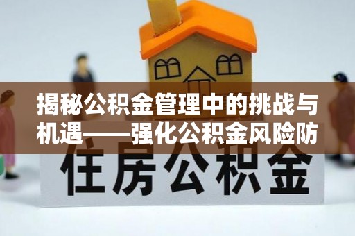 青阳揭秘公积金管理中的挑战与机遇——强化公积金风险防控的多维策略